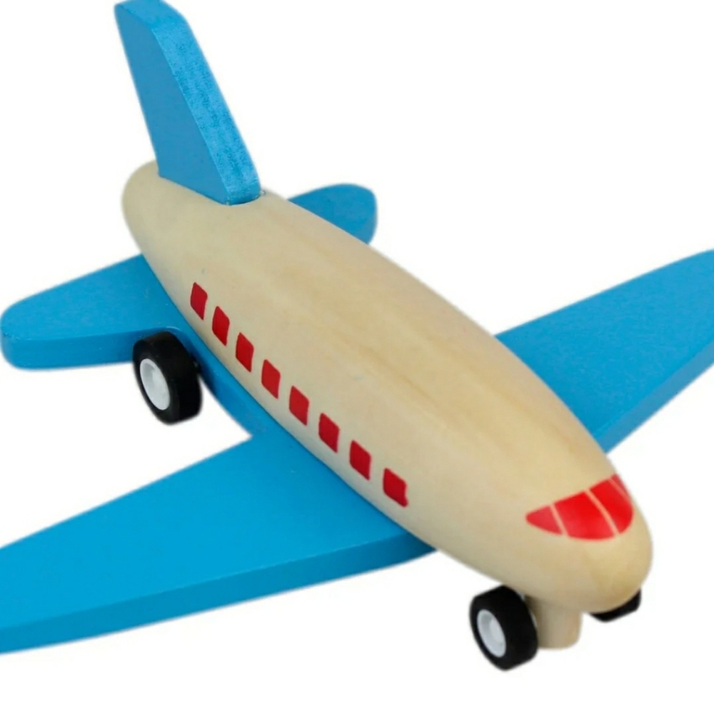 Wooden Pullback Plane (Blue Wings)
